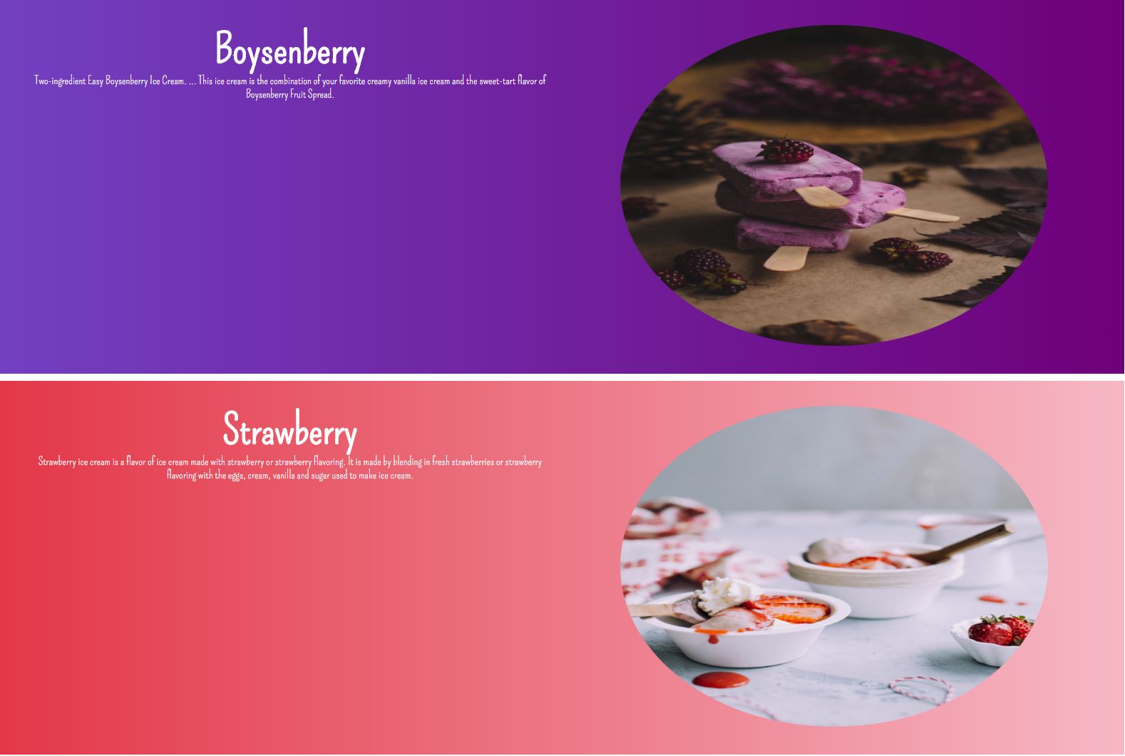ice cream flavours