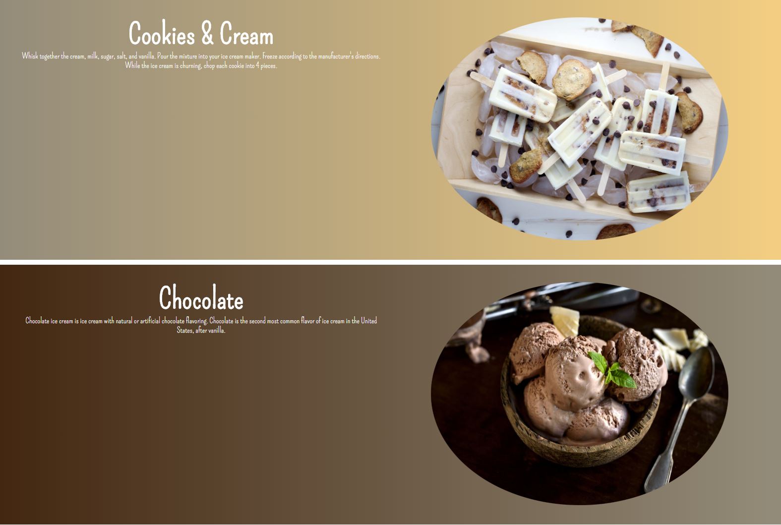 ice cream panels