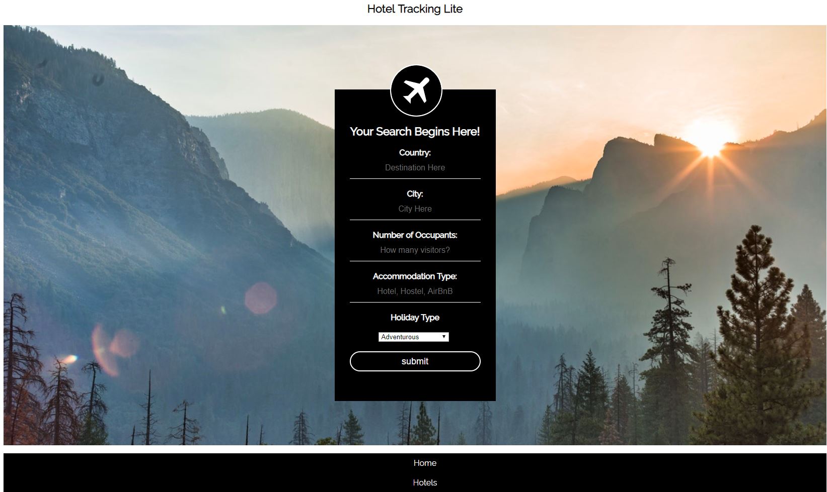 travel landing